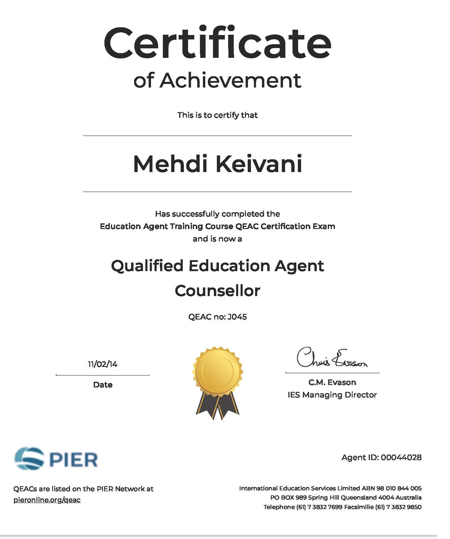 Qualified Education Agent Counsellor Certificate1